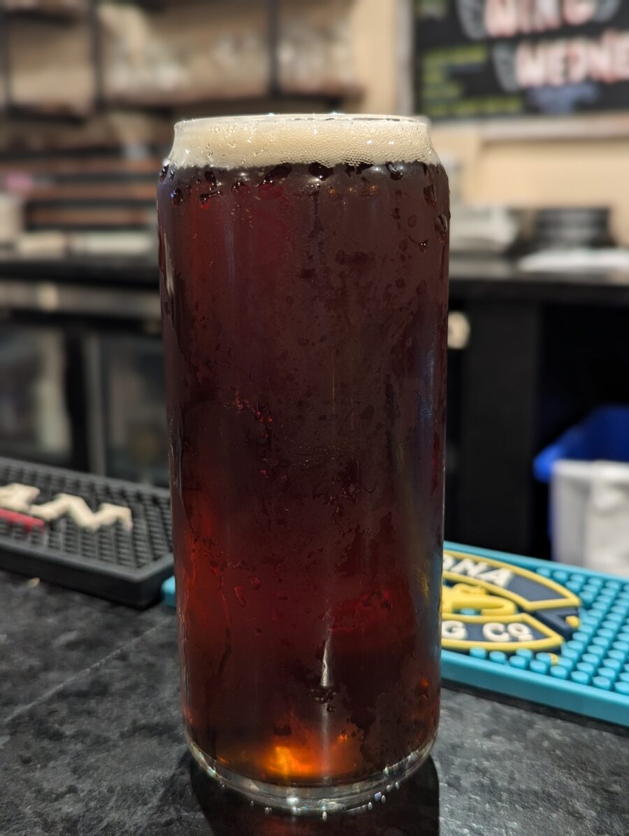 A frosty glass of a red Irish beer