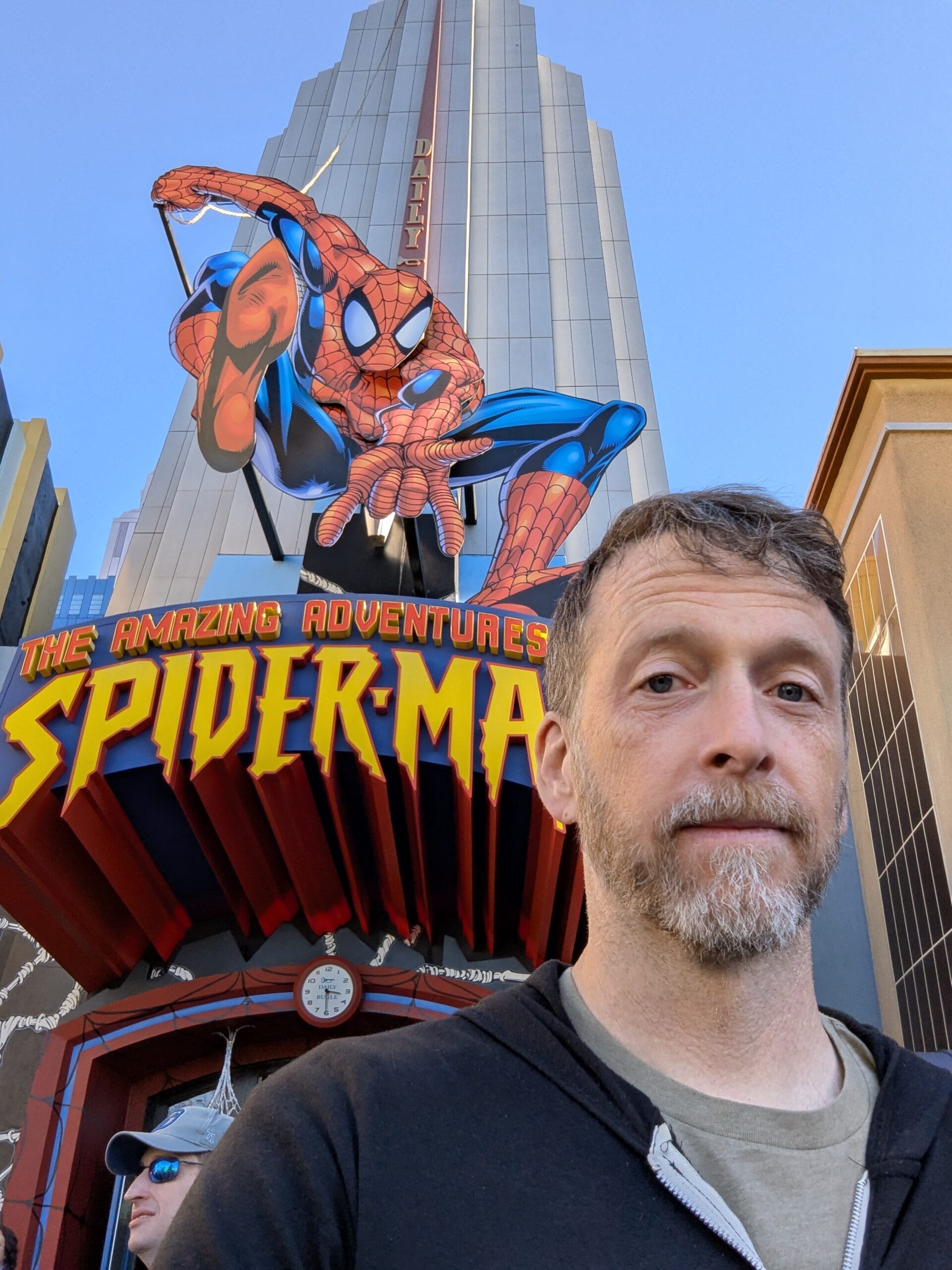 A pic of me in front of the Spiderman ride at Universal Islands of Adventure